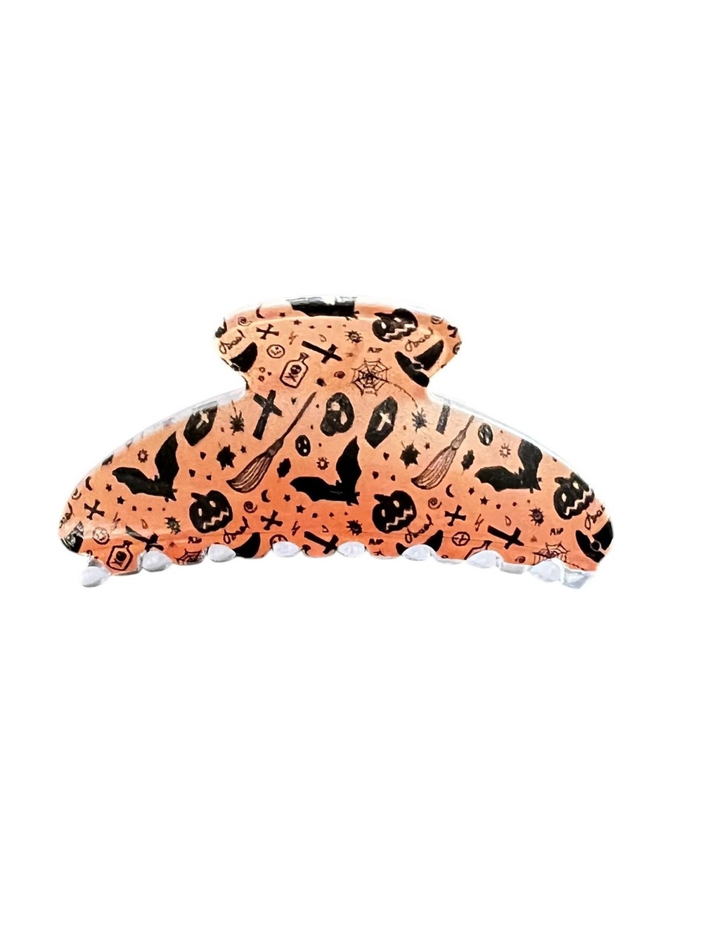 Orange Black Spider Halloween Bat Heart Evil Eye Skull 4" Lobster Claw Hair Clip